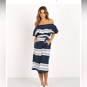 Faithful the Brand Claremont stripe strapless dress. Size US 4.